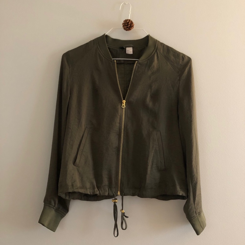 H&M Army Green Lightweight Bomber Jacket